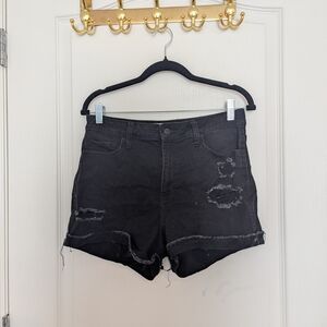 Black Distressed Women's Shorts Hollister
